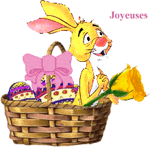 Gif animé joyeuses Pâques lapin